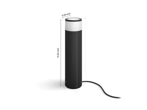 Không gian ánh sáng trắng và màu Hue Calla Pathway Light Black ext