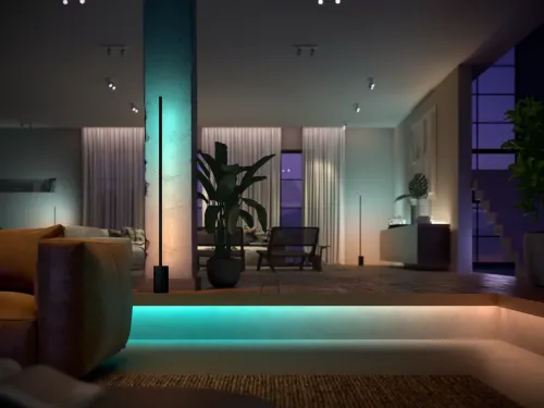Không gian ánh sáng trắng và màu Hue Gradient Lightstrip base
