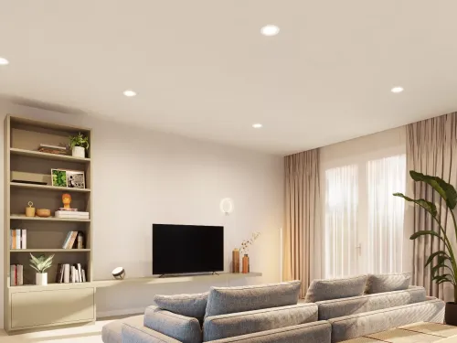 Không gian ánh sáng trắng và màu Hue Slim Downlight L