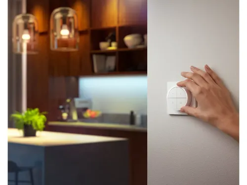Không gian ánh sáng trắng và màu Philips Hue Tap Dial Switch White