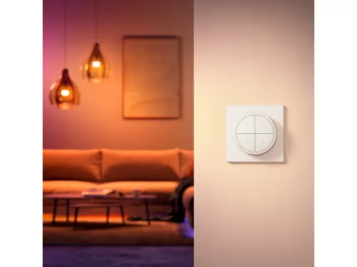 Không gian ánh sáng trắng và màu Philips Hue Tap Dial Switch White